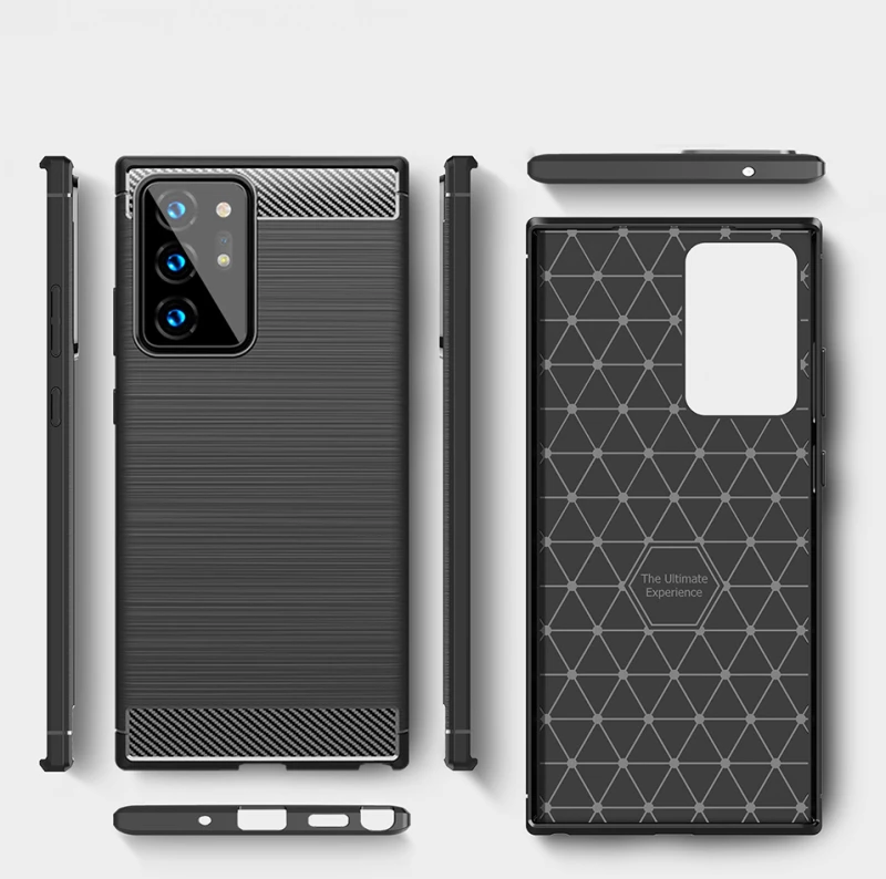 Techsuit Husa pentru Samsung Galaxy Note 20 Ultra / Note 20 Ultra 5G - Techsuit Carbon Silicone - Black 5949419062344