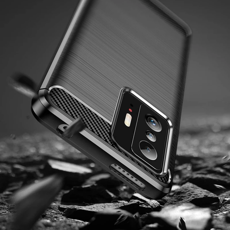 Techsuit Husa pentru Xiaomi 11T / 11T Pro - Techsuit Carbon Silicone - Black 5949419033641