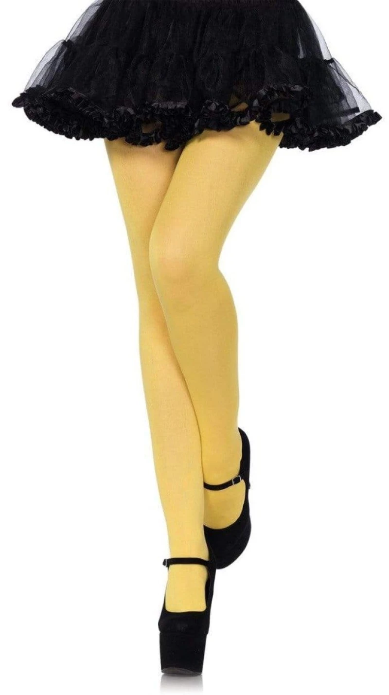 Nylon opaque pantyhose Yellow