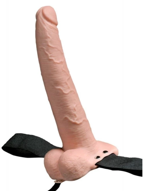 Στραπόν ανδρικό Fetish 9" Rechargeable με όρχεις