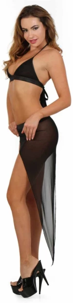 Lace top & asymetrical microskirt set