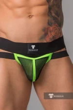 Maskulo Youngero. Men'sGlow Jockstraps. Mesh Codpiece Neon Green