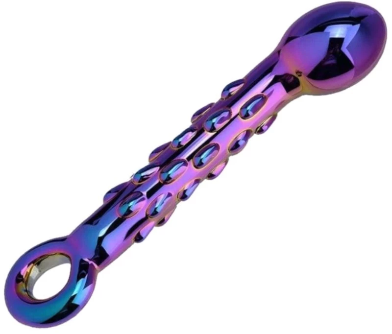 Γυάλινο Dildo Chameleon με Ραβδώσεις 18 cm