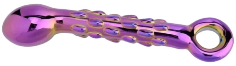 Γυάλινο Dildo Chameleon με Ραβδώσεις 18 cm