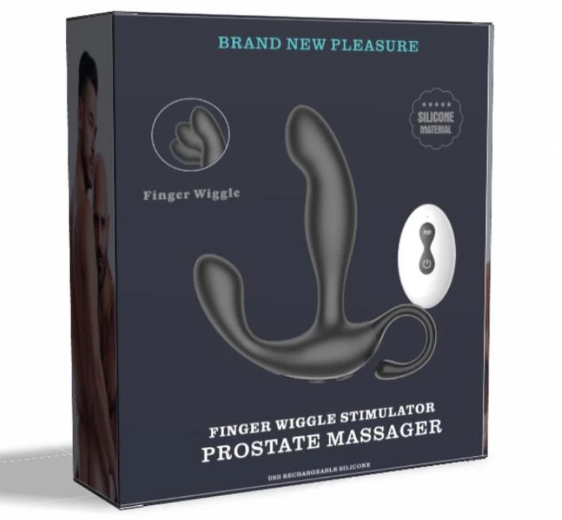Δονητής Προστάτη Finger Wiggle - Μαύρος