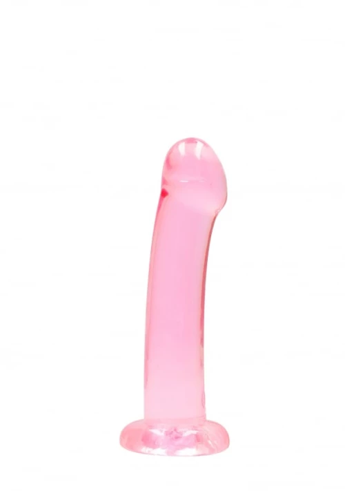 Μη Ρεαλιστικό Ομοίωμα Πέους Crystal Clear Dildo 17 cm με Βάση Βεντούζας (Ροζ) - Shots Media
