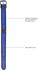 Neoprene Collar with Leash Blue