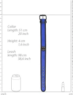 Neoprene Collar with Leash Blue