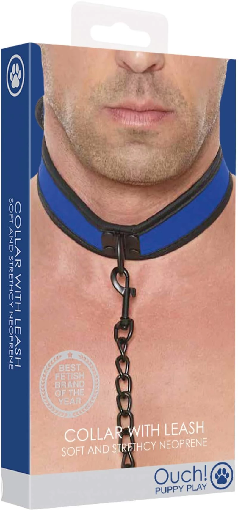 Neoprene Collar with Leash Blue