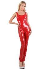 Backless Vinyl Catsuit Red