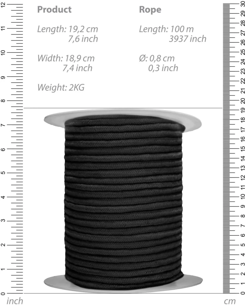 Bondage Rope - 100 Meters - Black