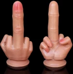 Dildo Middle Finger Fantasy Beasts, Silicon Lichid, Maro, 22 cm