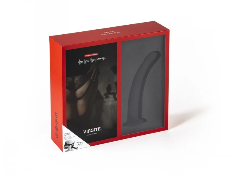 HARNESS WITH BLACK DILDO SIZE L