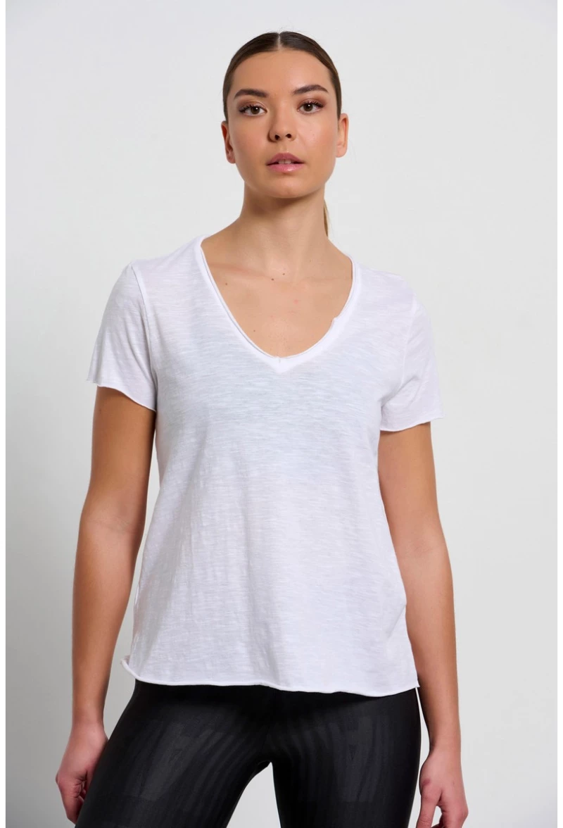 BDTKWCL V-NECK TSHIRT 1231-901628 1231-901628-00200 BODY TALK Λευκό