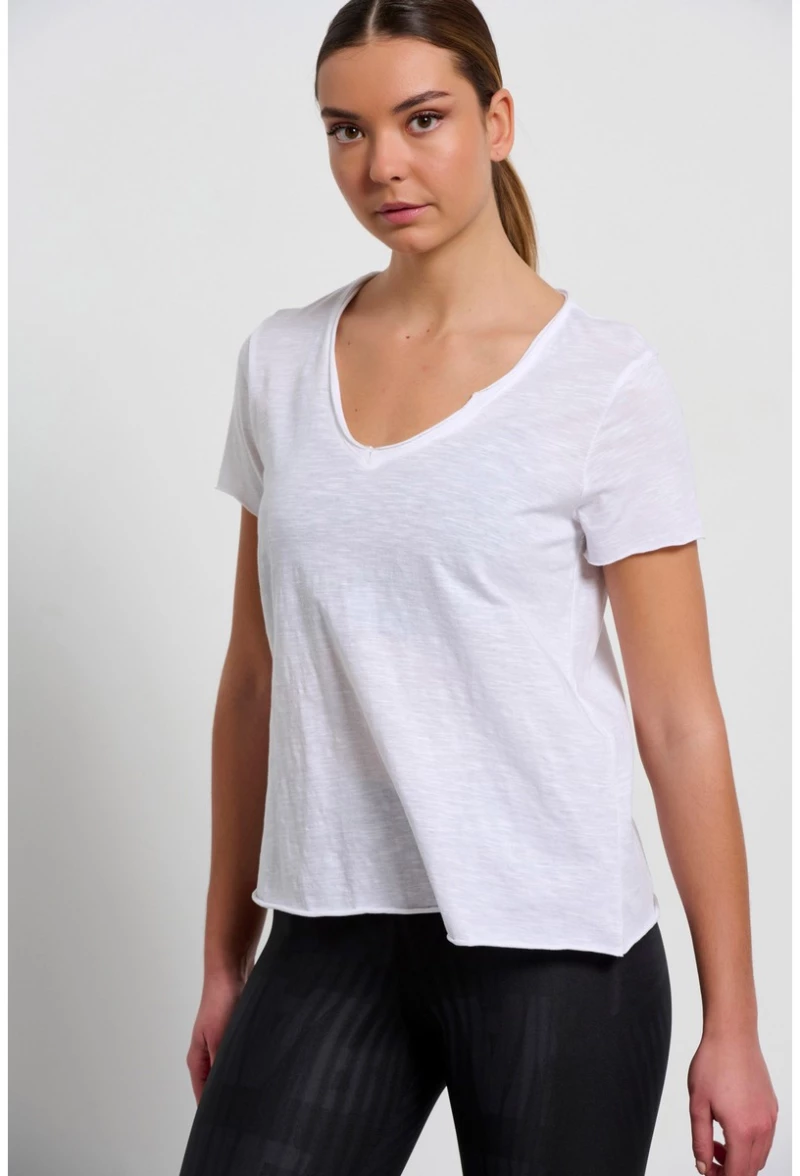 BDTKWCL V-NECK TSHIRT 1231-901628 1231-901628-00200 BODY TALK Λευκό