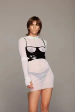 White Mesh Dress