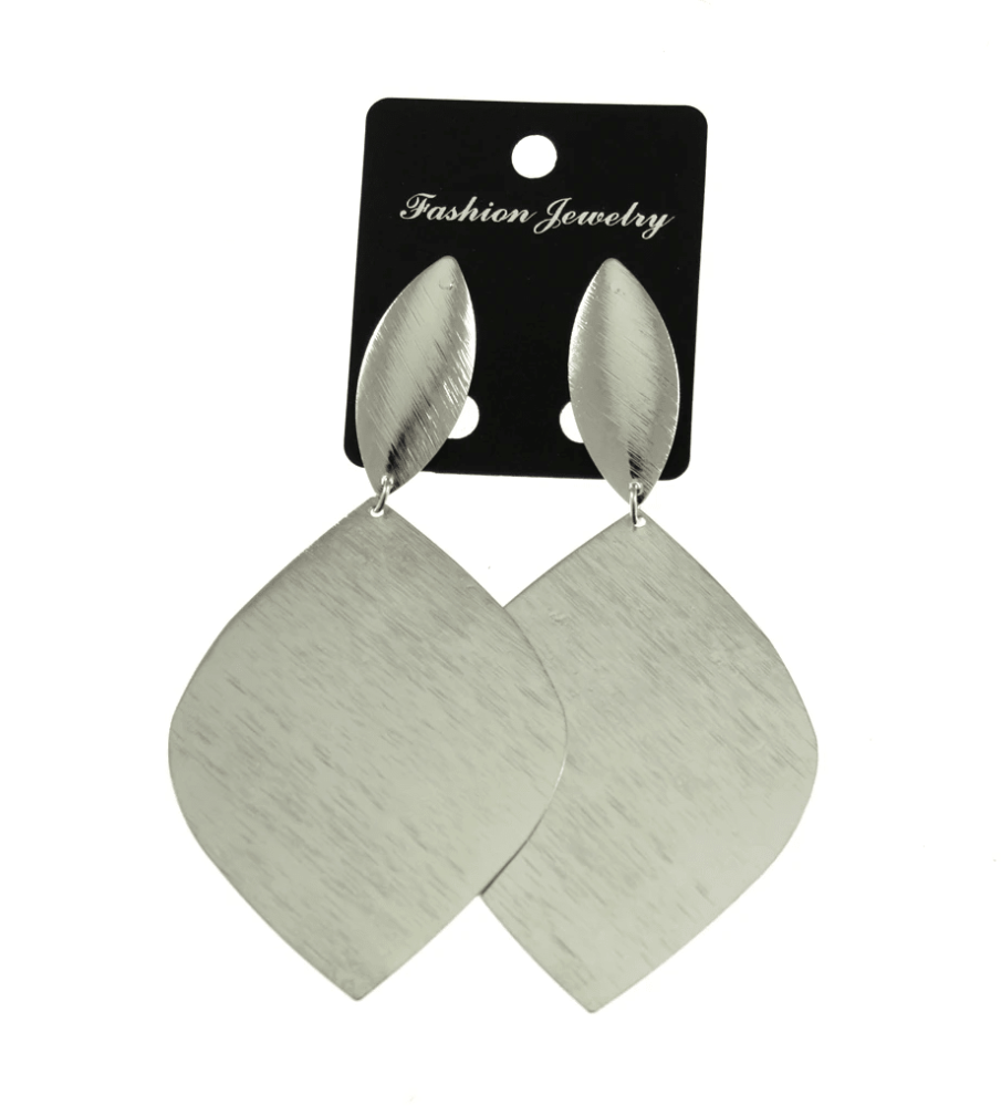 Silver Oval Disc Earrings