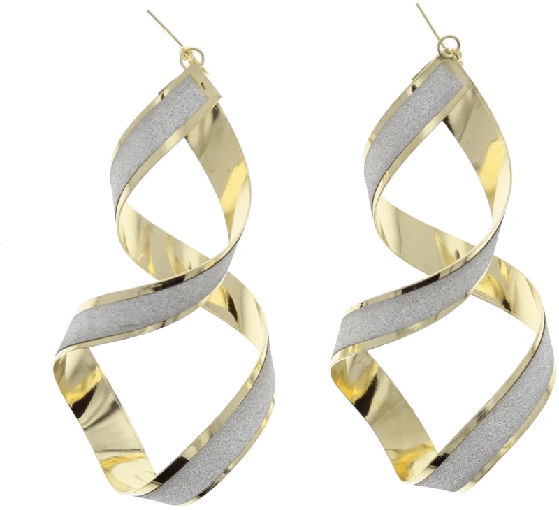 Large Glitter Spiral Earrings
