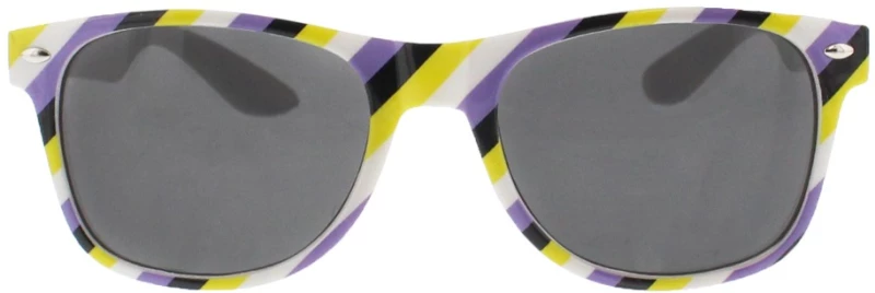 Non-Binary Coloured Striped Sunglasses