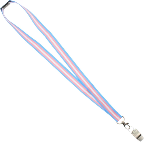Metal Whistle on Transgender Lanyard
