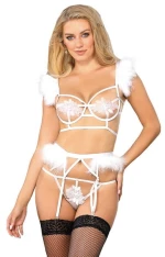 SET 3 PCS PLUMES white