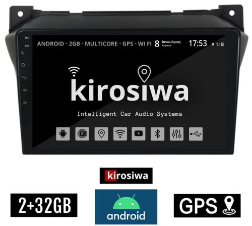 KIROSIWA 2+32GB NISSAN PIXO (μετά το 2009) Android οθόνη αυτοκίνητου 2GB με GPS WI-FI (ηχοσύστημα αφής 9" ιντσών OEM Youtube Playstore MP3 USB Radio Bluetooth Mirrorlink εργοστασιακή, AUX, 4x60W)
