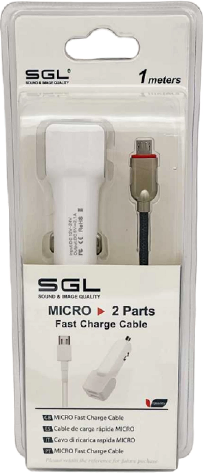 Φορτιστής αναπτήρα αυτοκινήτου με 2 θύρες USB - Micro USB - FA13-V2 - 1m - 099620
