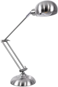 GloboStar® OFFICE CHROME 01393 Μοντέρνο Επιτραπέζιο Φωτιστικό Πορτατίφ Μονόφωτο 1 x E27 Χρώμιο Νίκελ Μεταλλικό Φ14 x Υ80cm