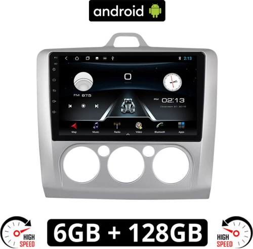 FORD FOCUS (2005 - 2011) *Με χειροκίνητο κλιματισμό Android οθόνη αυτοκίνητου 6GB με GPS WI-FI (ηχοσύστημα αφής 9" ιντσών OEM Youtube Playstore MP3 USB Radio Bluetooth Mirrorlink εργοστασιακή, 4x60W, AUX) FO336-6GB