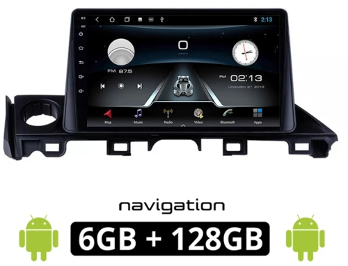 MAZDA 6 (2017-2020) Android οθόνη αυτοκίνητου 6GB με GPS WI-FI (ηχοσύστημα αφής 9" ιντσών OEM Youtube Playstore MP3 USB Radio Bluetooth Mirrorlink εργοστασιακή, 4x60W, AUX) MA14-6GB