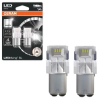 Λάμπες Led P21/5W Διπολικές BAY15D 12volt 1.7 watt Λευκές  White 7528DWP-02B 2 Τεμάχια 0020915