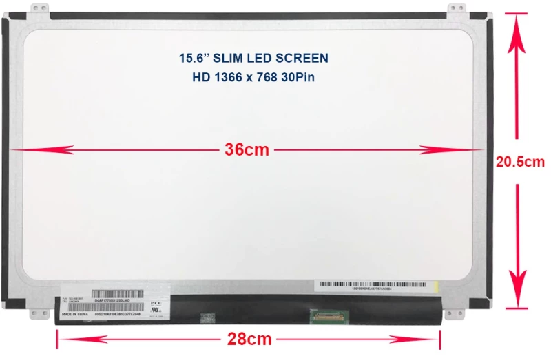 Οθόνη Laptop  Panel - Dell Inspiron 15 3576 Laptop screen HD LED 30pin (R) Slim (Κωδ. 2473)