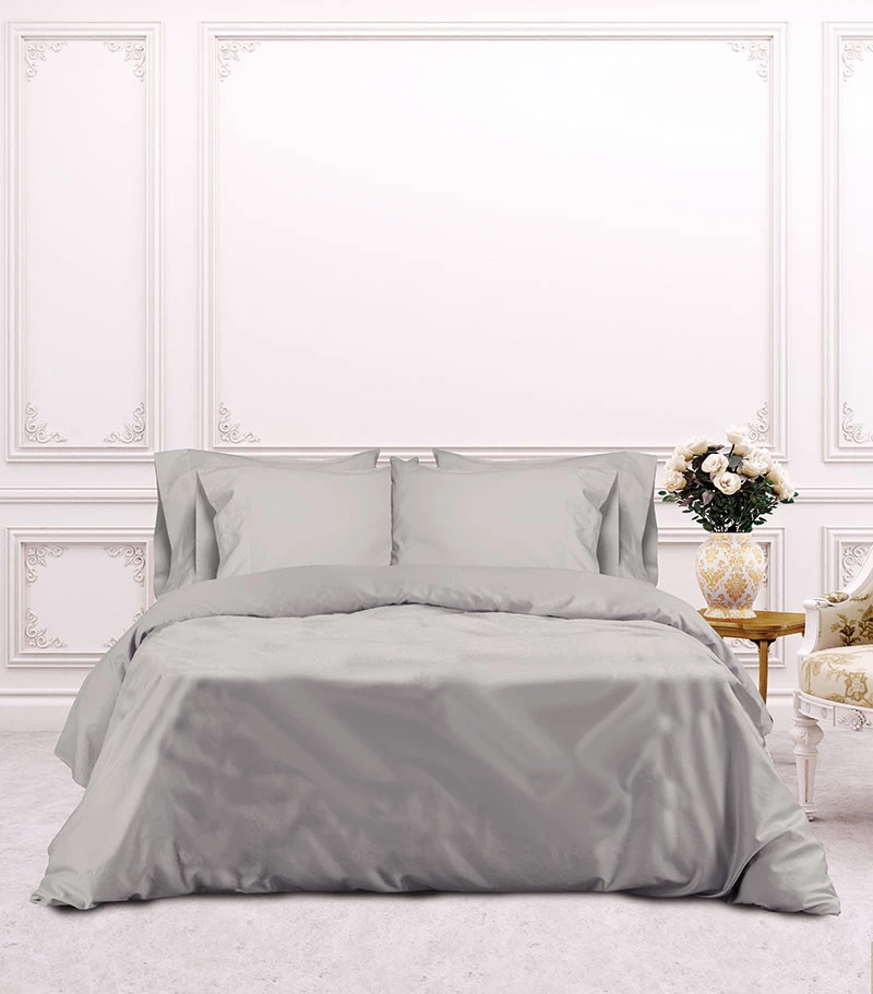 Μαξιλαροθήκες βαμβακοσατέν Makis Tselios Rihanna Silver Grey - 50 x 70