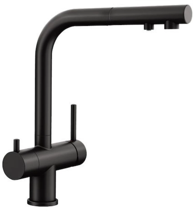 Blanco Fontas-S II Black Matte Μπαταρία Κουζίνας Με Αποσπώμενο Ρουξούνι
