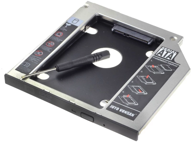 HDD Laptop Caddy Sata / Sata 2.5? 12.7mm – Θήκη Δεύτερου Σκληρού Δίσκου σε Φορητό Υπολογιστή (OEM)  Hard Drive Caddy SATA to SATA 2nd HDD caddy Hard disk tray adapter enclosure replacement(Κώδ.90623)