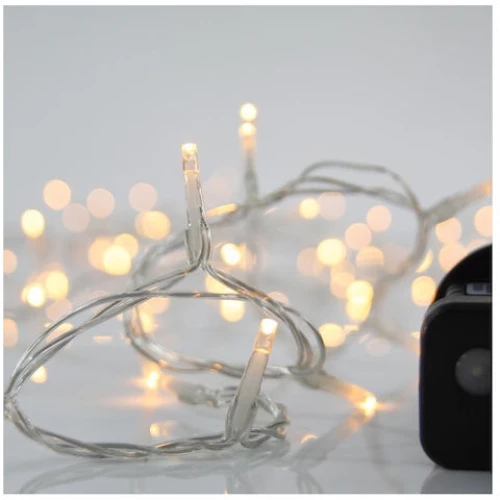 240 Χριστουγεννιάτικα Λαμπάκια LED Θερμό Λευκό 11.95μ σε Σειρά με Διαφανές Καλώδιο και Προγράμματα 600-11581 Eurolamp