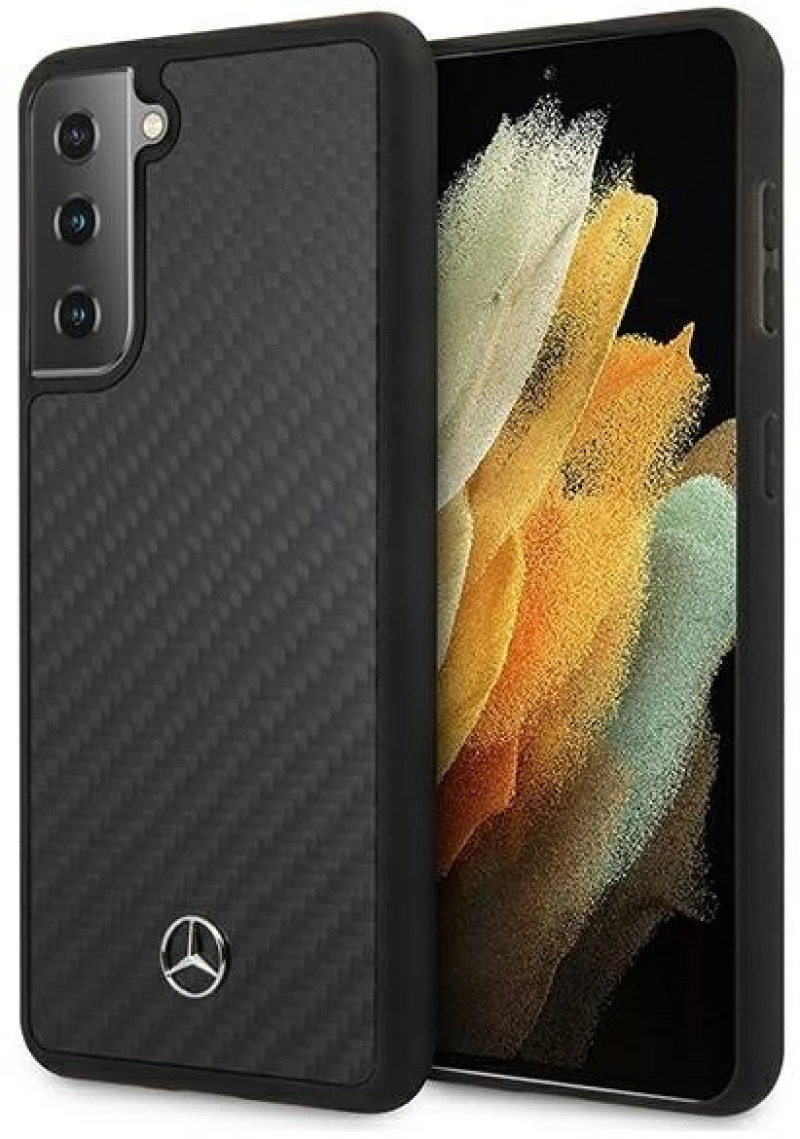 Original Case MERCEDES - Dynamic Line Hardcase Carbon MEHCS21MRCABK - Samsung S21 Plus Galaxy G996 Black