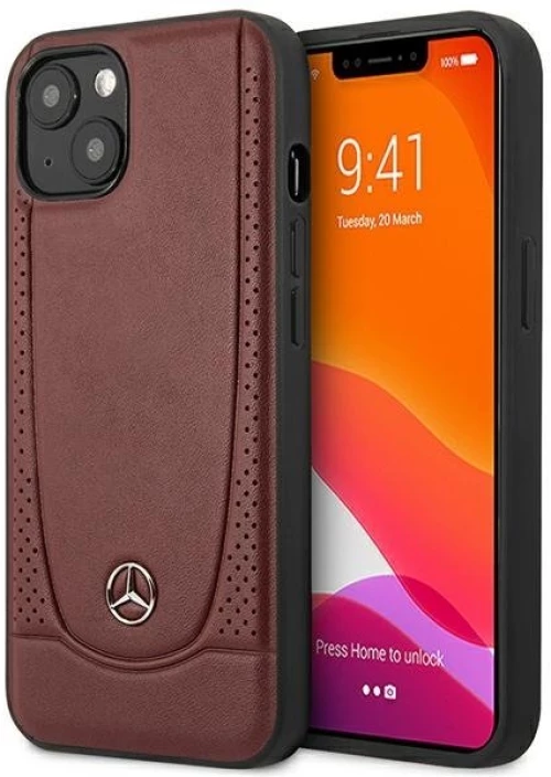 Original Case MERCEDES Leather Urban Bengale MEHCP14MARMRE for Iphone 14 Plus Red