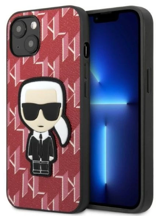 Karl Lagerfeld case for iPhone 13 KLHCP13MPMNIKPI red hard case Monogram Iconic Karl