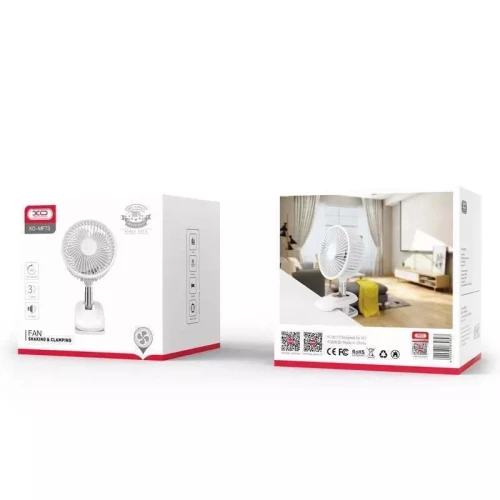 XO MF73 Ανεμιστηράκι Επαναφορτιζόμενο 2000mAh Λευκό