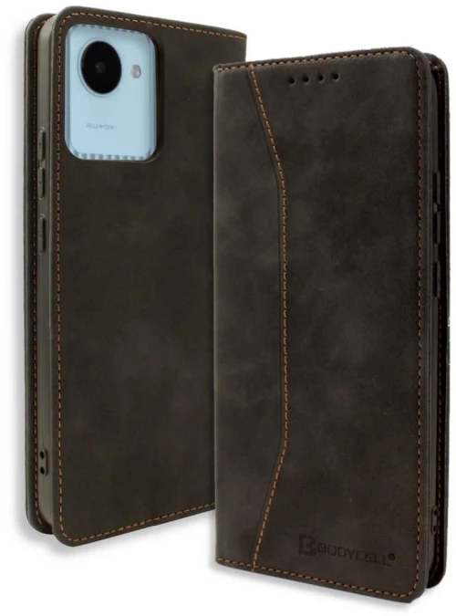 (Realme C30) Bodycell Book Cover Δερματίνης Μαύρο