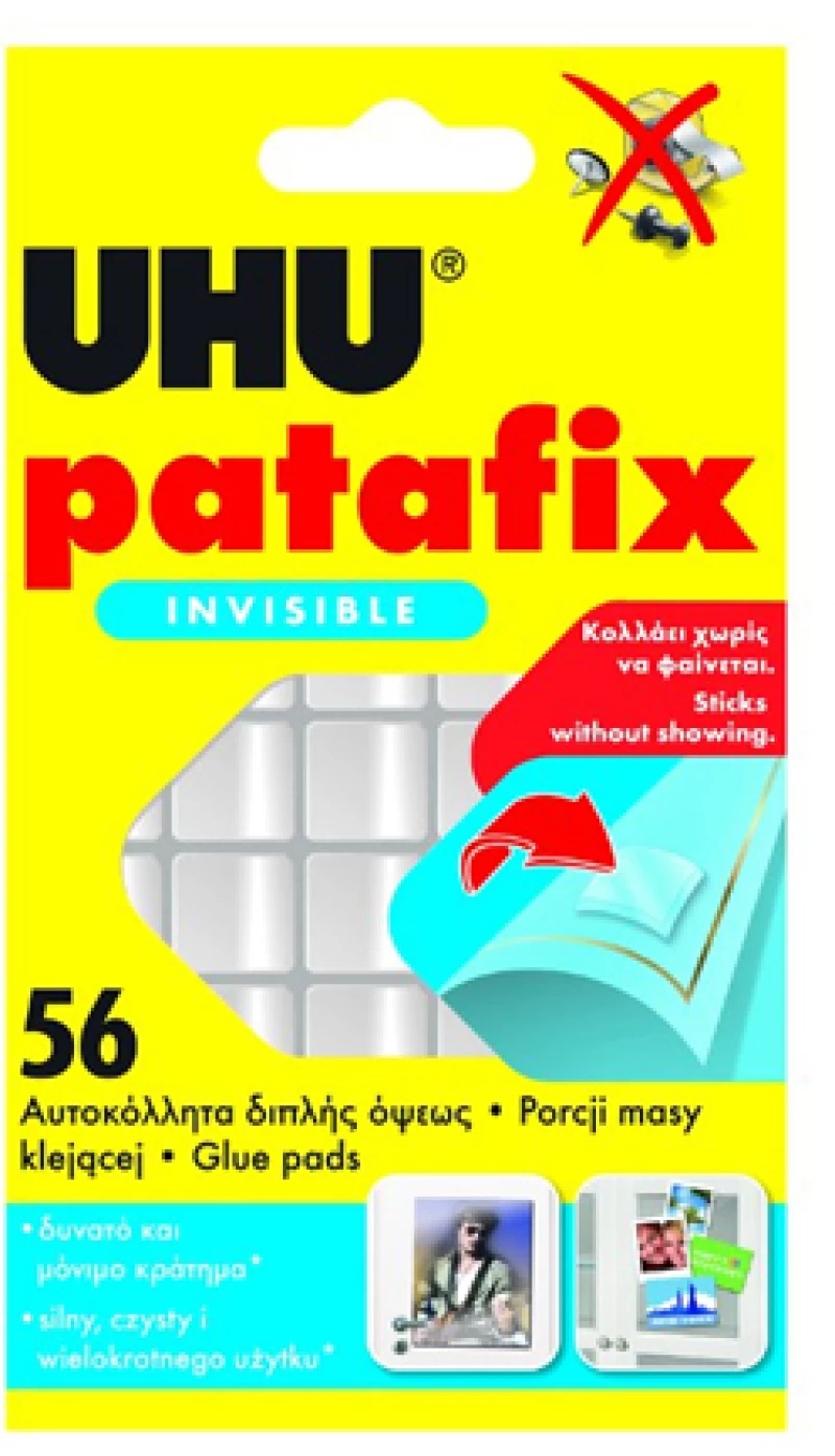 Αυτοκόλλητα διπλής όψης UHU Διάφανα 56τμχ