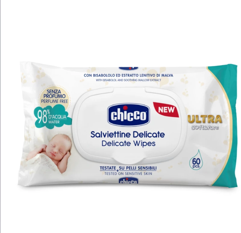 Chicco Ultra-Soft Μωρομάντηλα Καθαρισμού 60 τμχ 09163-60