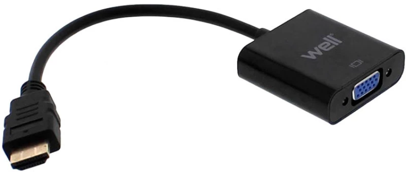 Adaptor HDMI Male σε VGA Female Well ADAPT-HDMIM/VGAF-0.2BK-WL