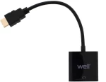 Adaptor HDMI Male σε VGA Female Well ADAPT-HDMIM/VGAF-0.2BK-WL