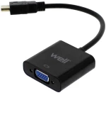 Adaptor HDMI Male σε VGA Female Well ADAPT-HDMIM/VGAF-0.2BK-WL