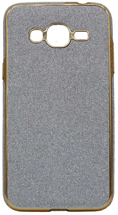Θήκη σιλικόνης με εξωτερικό Glitter για Samsung J3 2016 - ασημί