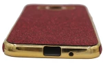 Θήκη σιλικόνης με εξωτερικό Glitter για Samsung J3 2016 - κόκκινο