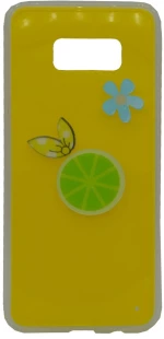 Θήκη σιλικόνης με 3D σχέδιο 'Orange flower' για Samsung S8 Plus -κίτρινο