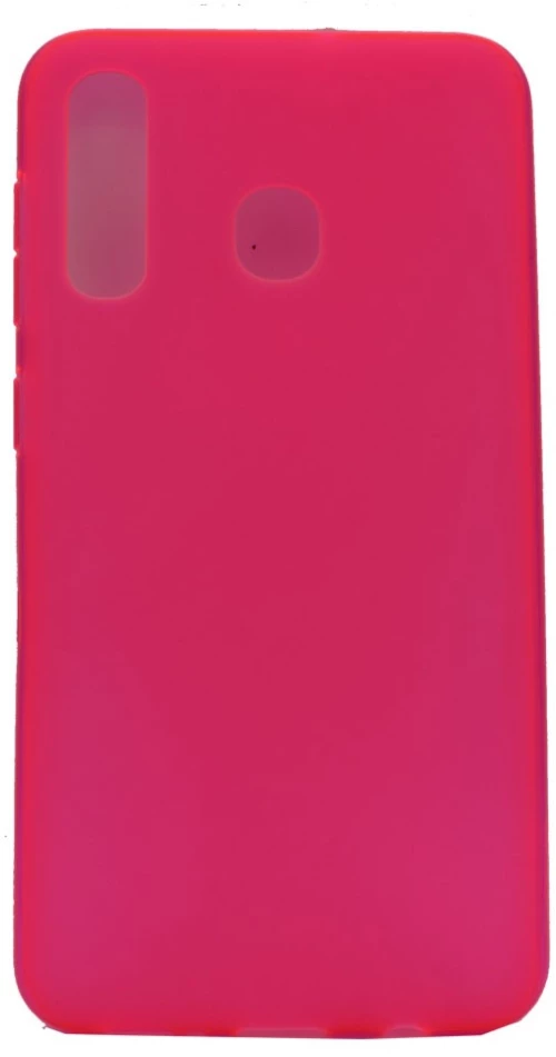 Θήκη σιλικόνης με matte πλάτη και γυαλιστερό frame για Samsung A40 - ροζ φωσφοριζέ